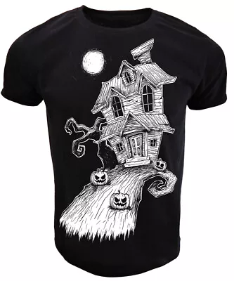 Buy Men's Halloween House T-Shirt | S To Plus Size | Haunted Gothic Tim Burton • 11.95£