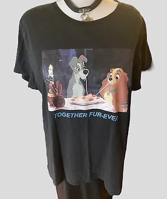Buy Vintage 90's Disney Lady And The Tramp T-Shirt Unisex Rare Black Size L 42 • 41.08£