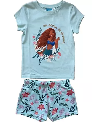 Buy New Girls Disney The Little Mermaid Pyjamas.t-shirt & Shorts.3-4yrs • 7.25£