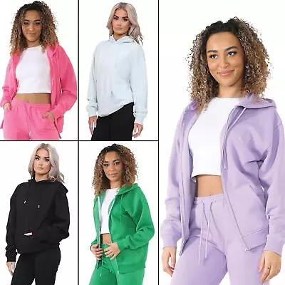 Buy Enzo Hoodies Womens Oversized Zip Up Fleece Hoodie Ladies Casual Activewear Top • 21.99£