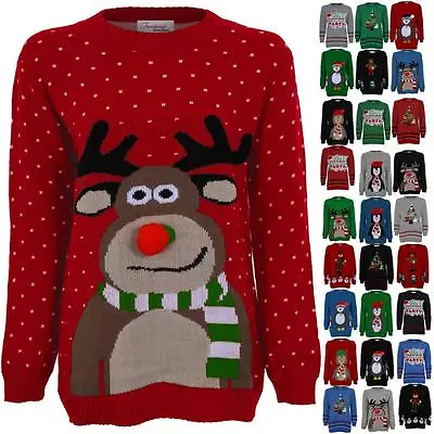 Buy Ladies Knitted Christmas Reindeer Snow Santa Olaf Minion Women's T-Shirt Jumper • 9.99£