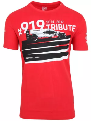 Buy Porsche Men's T-Shirt Motorsport Collection 919 Tribute Red Cotton Size M • 78£