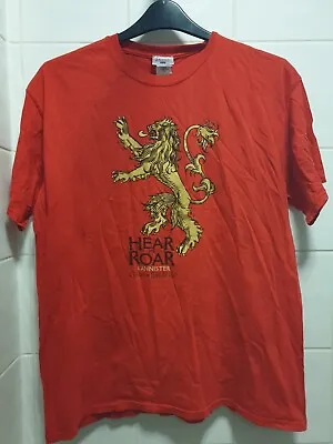 Buy Official Hbo Game Of Thrones Red Lannister Hear Me Roar Mens T-shirt  Xl  • 11.99£