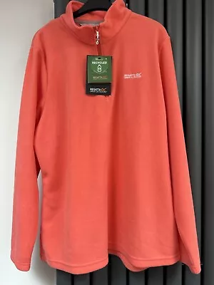 Buy Bnwt New Regatta Neon Peach Sweethart Micro Fleece Half Zip Jacket Size 22 • 9.99£