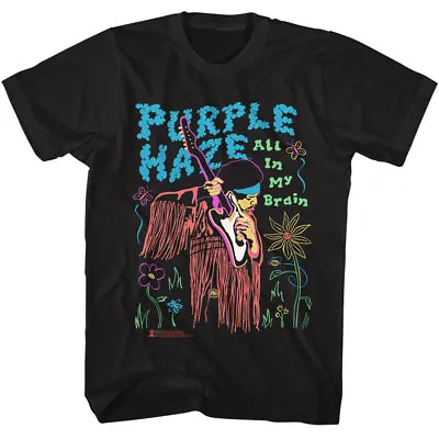 Buy Jimi Hendrix Purple Haze All In My Brain Men's T Shirt Rock Band Concert Merch • 55.02£
