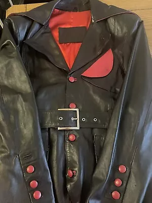 Buy Beautiful Designer One Off Ladies Black/Red Leather Jacket Size M • 45£