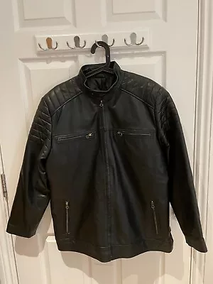 Buy Men's Jacket Faux Leather Black XL • 40£