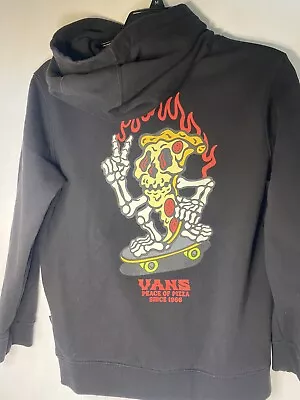 Buy Vans Off The Wall Hoodie YOUTH MEDIUM - Pizzeria Peace Of Pizza Skeleton • 15.67£