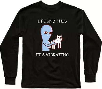 Buy It's Vibrating This Tee Funny Black I Sleeve Found Cotton Long Novelty Tee Men's • 19.93£