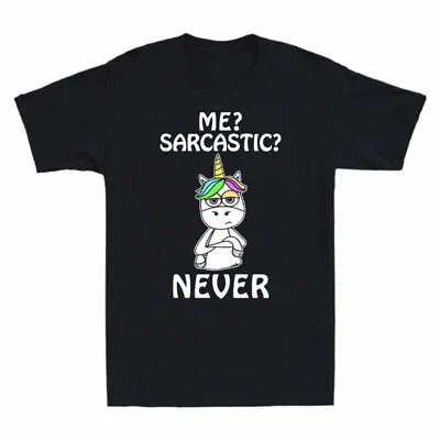 Buy Unicorn Graphic Sarcastic Unicorn Short Me Men's Never T-Shirt Funny Sleeve • 14.99£
