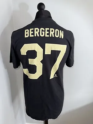 Buy Boston Bruins T-Shirt Mens Medium Black NHL Ice Hockey Reebok Bergeron • 14.99£
