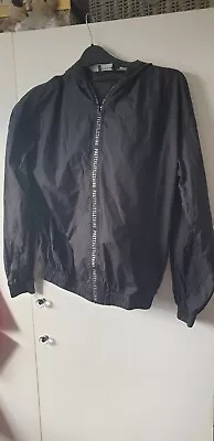 Buy Pretty Little Thing  Black Zip Up Windbreaker Jacket Womens Size 8 • 5.99£