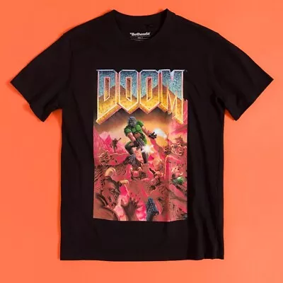 Buy Official Doom Classic Box Art Black T-Shirt : S,M,L,XL,XXL • 19.99£