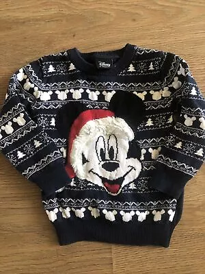 Buy Christmas Jumper Age 12-18 Months Disney Mickey Mouse • 0.99£