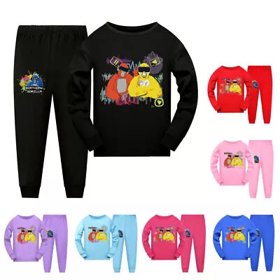 Buy New Kids Gorilla Tag Long Sleeve T-shirt Pants Suits Casual Pyjamas PJ'S Outfits • 13.99£
