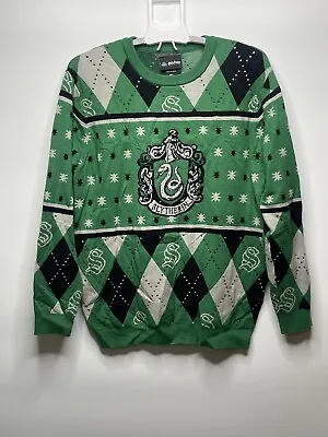 Buy Harry Potter Slytherin Argyle Winter Christmas Sweater Medium • 24.12£