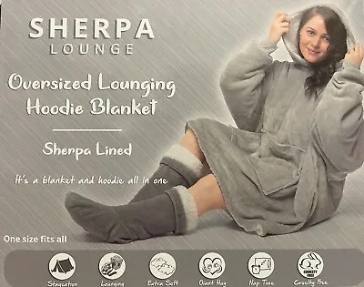 Buy Oversized Hoodie Blanket Sherpa Hooded Sweatshirt Top Extra Soft & Plush • 22.89£