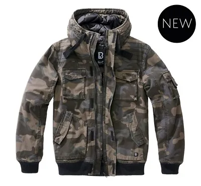 Buy Brandit Jacket Men's Jacket Military Vintage Winter Bronx Jacket Darkcamo • 107£