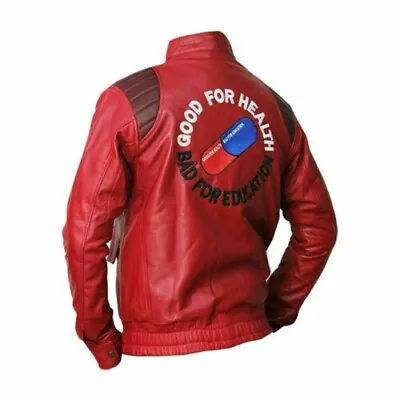 Buy Akira Kaneda Red Real Leather Motorcycle Biker Cafe Racer Vintage Biker Jacket • 56.66£