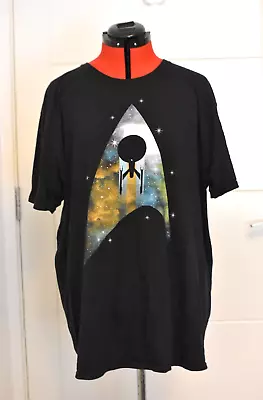 Buy Black Short Sleeve Star Trek T Shirt XL Enterprise TNG Next Generation Space • 7.95£