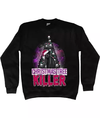 Buy Unisex Cat Christmas Tree Killer, Gothic  Christmas Sweatshirt/jumper • 30£
