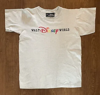 Buy Vintage Walt Disney World Tshirt Embroidered Logo USA Single Stitch 90s Small • 15.95£
