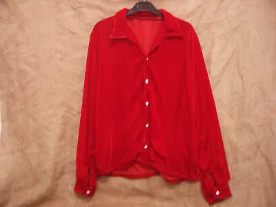 Buy Mens Red Velvet 1950's Shirt! Rockabilly,Elvis,Billy Fury,Jerry Lee Hand Made! • 76.50£