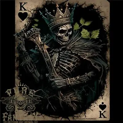 Buy King Of Hearts Skull Playing Cards Mens Cotton T-Shirt Tee Top • 10.99£