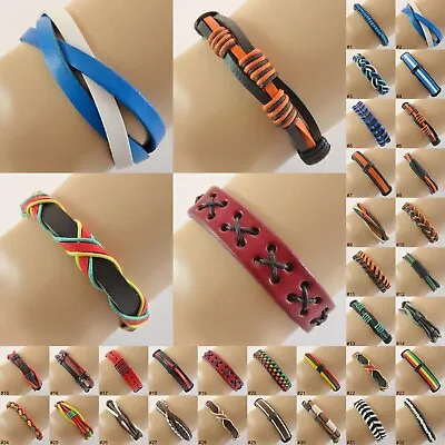 Buy Multicolour Chunky Bracelet Wristband Cuff Surfer Boho Mens Womens Jewellery UK • 2.99£