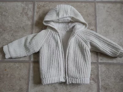 Buy M&S SOFT Knitted/lined, Hooded Baby Jacket 9-12 Months NEW • 1.25£