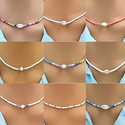 Buy Freshwater Pearl Beads Beach Choker Pendant Necklace Boho String Jewellery Gift • 4.95£