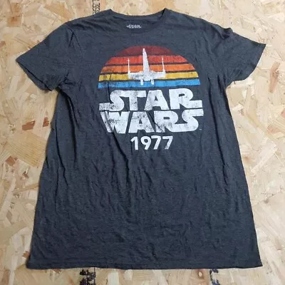 Buy Star Wars 1977 Graphic T Shirt Grey Adult Medium M Mens Summer • 11.99£