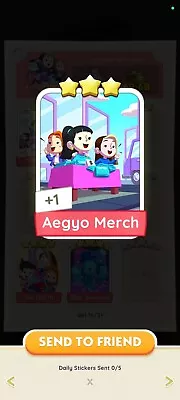 Buy MONOPOLY GO! 3 Stars Sticker 💜😻💥 Aegyo Merch • 1.89£
