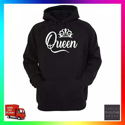 Buy Queen Hoodie Hoody Hoodie Activist Rights Gender Pride Feminism Women Crown Wife • 24.99£