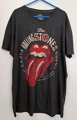 Buy Mens Rolling Stones 50 Years Grey Short T Shirt NEXT UK Size XL • 10.49£