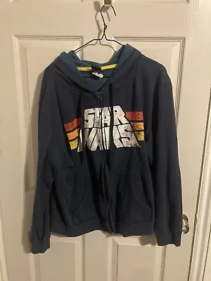 Buy Star Wars Collection Zip Up Hoodie Sweatshirt Jacket Boys XXL Navy Logo • 14.08£