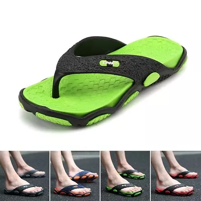 Buy Trendy Men's Flip Flops Comfy Slippers Shoes Thongs Sandals Casual Footwear • 13.91£