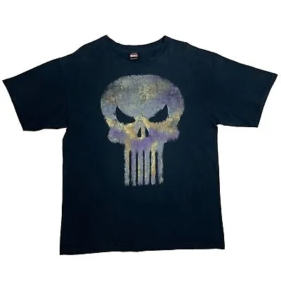 Buy Marvel X The Punisher Skull Black Cotton T-Shirt Large • 9.10£