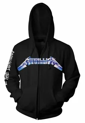 Buy Metallica Hoodie Ride The Lightning Hooded Top Zipped Official Black Mens Band • 54.90£
