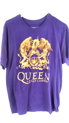 Buy Queen Adam Lambert The Crown Jewels Las Vegas Women's Large Purple T-Shirt • 16.96£