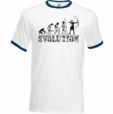 Buy Archery Evolution Mens Funny Archer's T-Shirt Long Bow Arrows Target Equipment • 9.95£