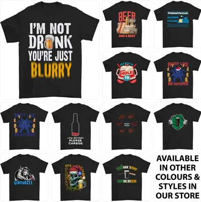 Buy Alcohol T-Shirt Mens Beer Tshirt Tee Top Funny Drunk Slogan 5 • 8.99£
