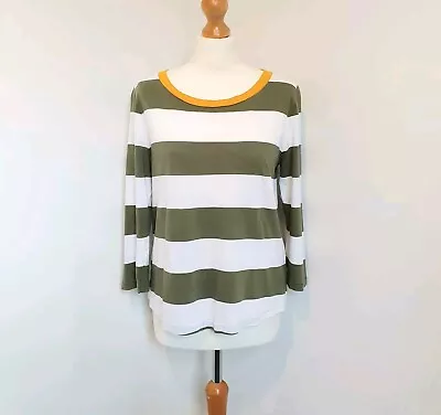 Buy COS Med 12-14  Soft Green & White With Yellow Trim Oversized T-shirt.VGC • 8.50£