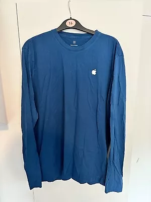 Buy Apple Store Men’s Employee Staff Issue Long Sleeve Logo T Shirt Blue Size Medium • 15£
