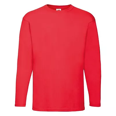 Buy Long Sleeve Mens T-Shirt Fruit Of The Loom Crew Round Neck Plain Casual Top Tee • 7.70£