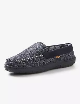Buy Mens Winter Slippers - Black Moccasins - Slip On - Casual Footwear | RIVERS • 14.10£