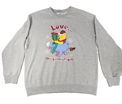 Buy Disney Sweater Womens Large Gray Winnie The Pooh Eeyore Christmas Long Sleeve • 21.71£