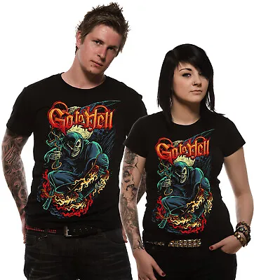 Buy SKATEBOARD REAPER  By Go To Hell Clothing - On Unisex And Ladies Fitted T-shirts • 19.99£