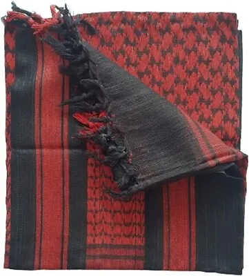 Buy 100% Cotton Palestinian Shemagh Freedom Scarf Keffiyeh Arab Head Wrap Red Black • 9.99£