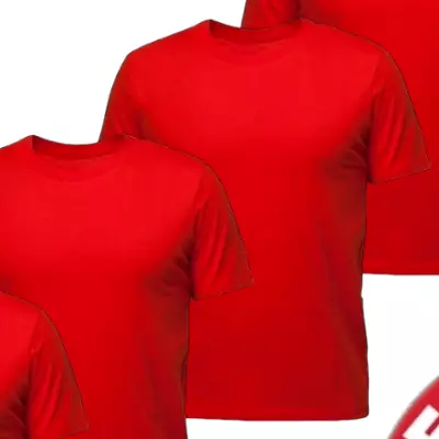 Buy T-Shirt Multi Pack Mens Plain 100% Cotton Solid Colour Short Sleeve Blank Basic • 18.99£